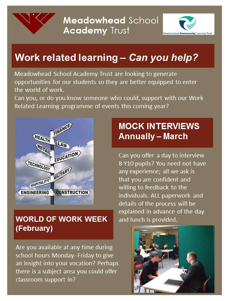  work related learning - can you help poster