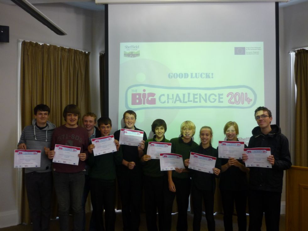 pupils with their big challenge certificates