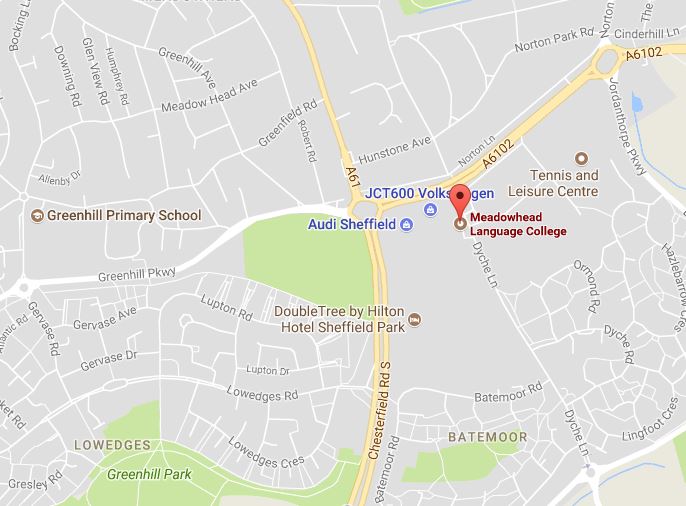  google map of Meadowhead school