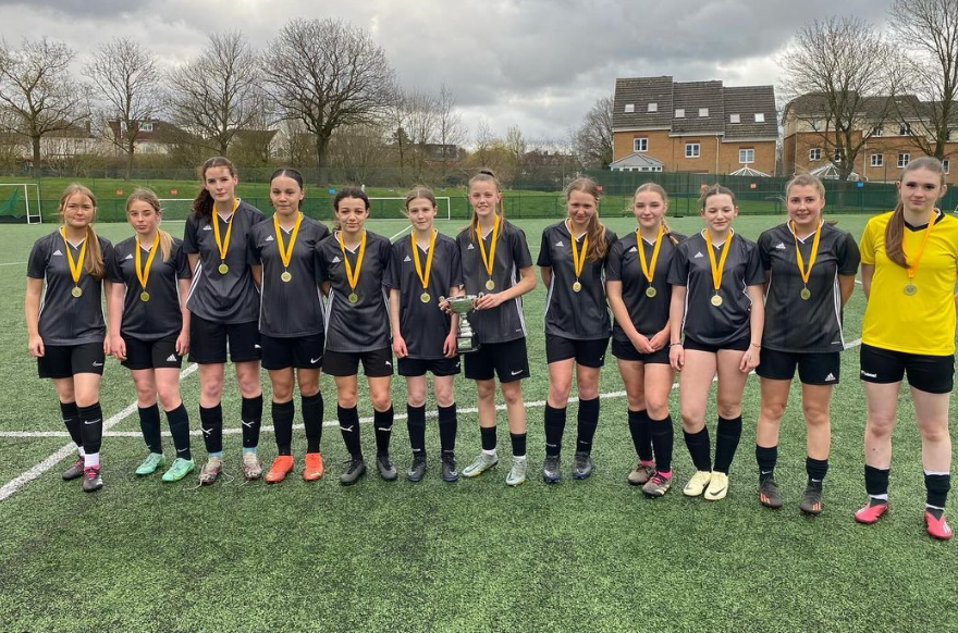 senior girls football team win Sheffield Schools cup