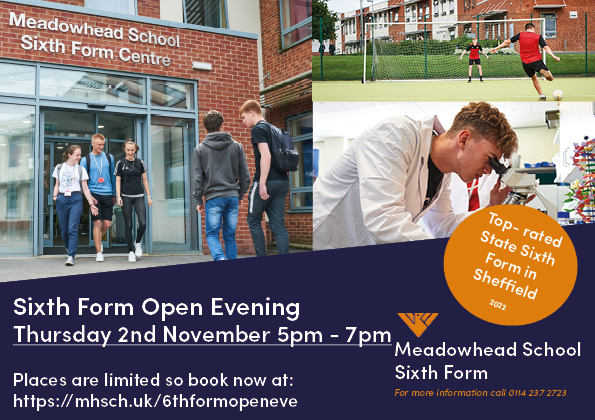 sixth form open evening poster