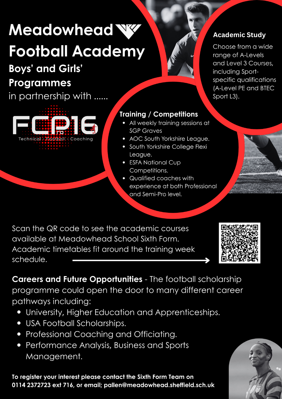 poster advertising the football scholarship programme