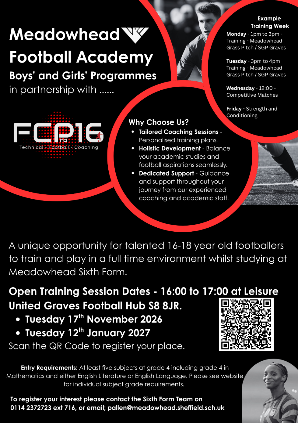 poster advertising the football scholarship programme
