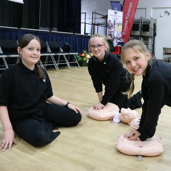 Y7 students practise CPR as part of Restart a Heart Day