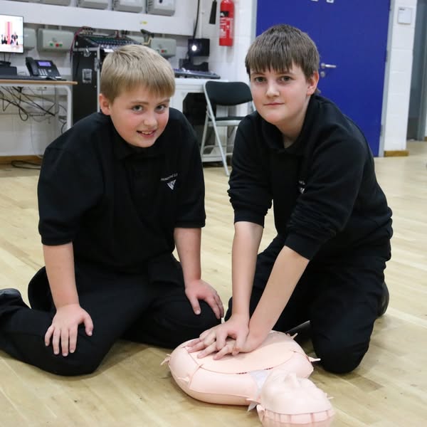 Y7 students practise CPR as part of Restart a Heart Day