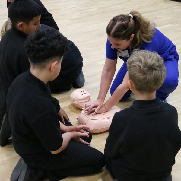 Y7 students practise CPR as part of Restart a Heart Day