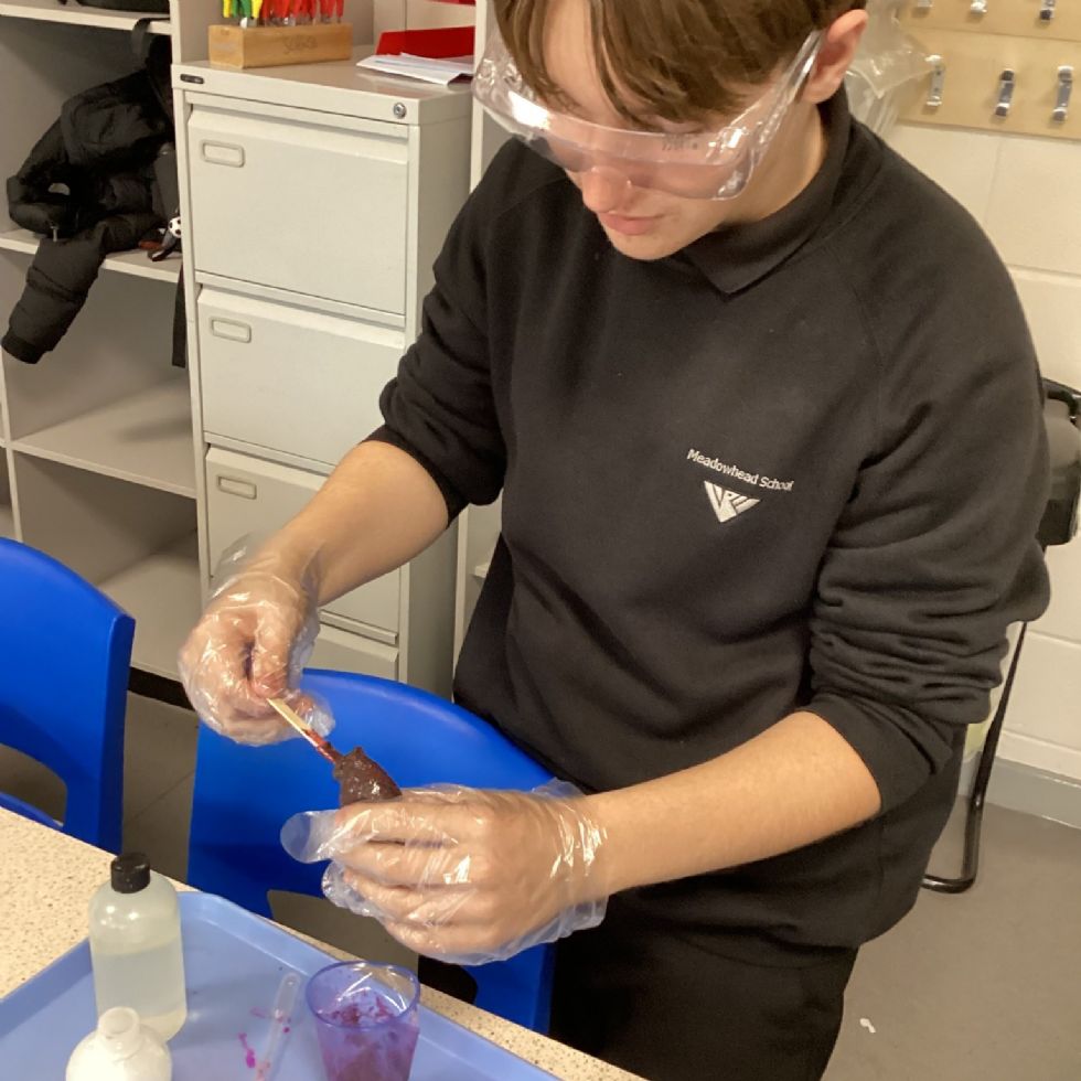 stem club student makes magnetic slime