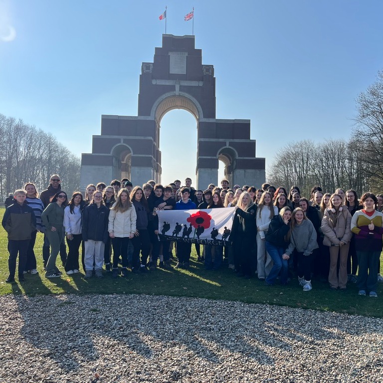 students at the sheffield memorial park in belgium