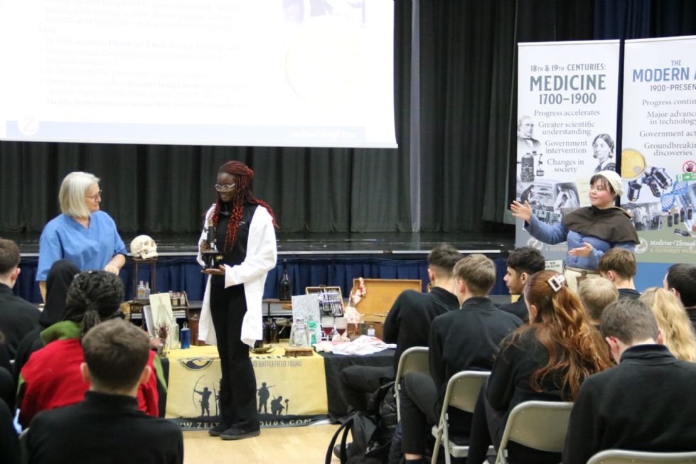 y10 students take place in history workshop