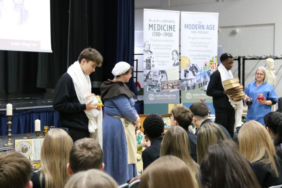 y10 students take place in history workshop