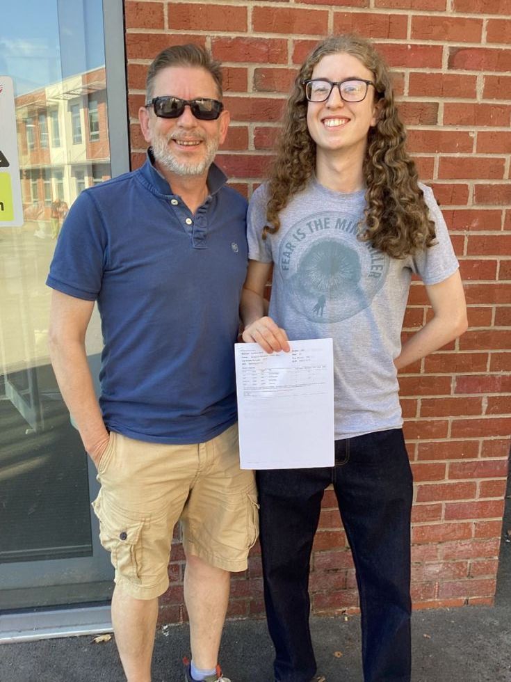 sixth form students with their a level results