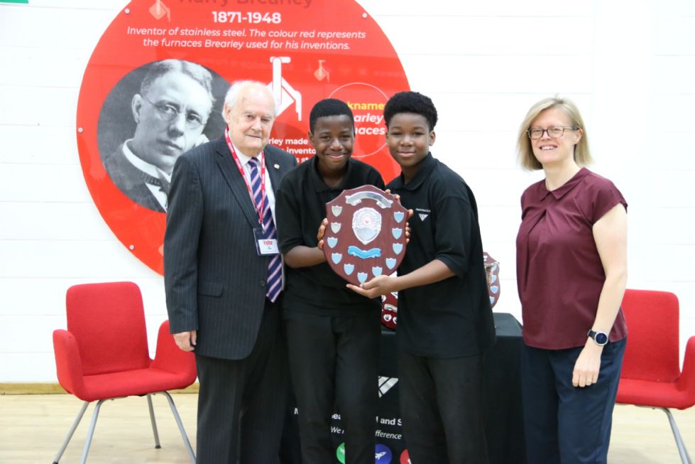 group of students presented with a House award