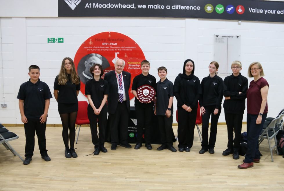 group of students presented with a House award