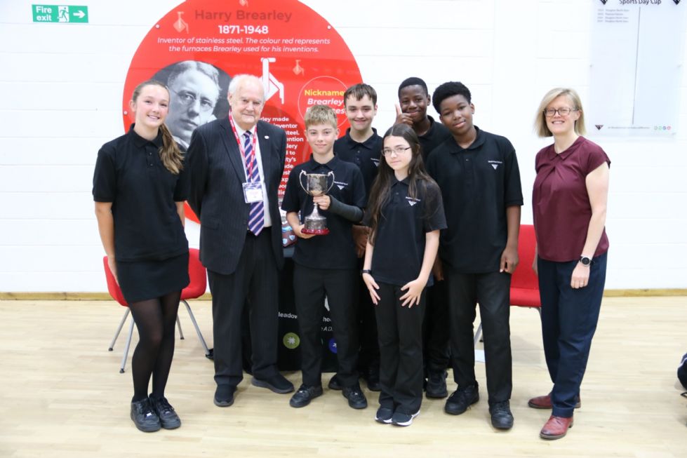 group of students presented with a House award