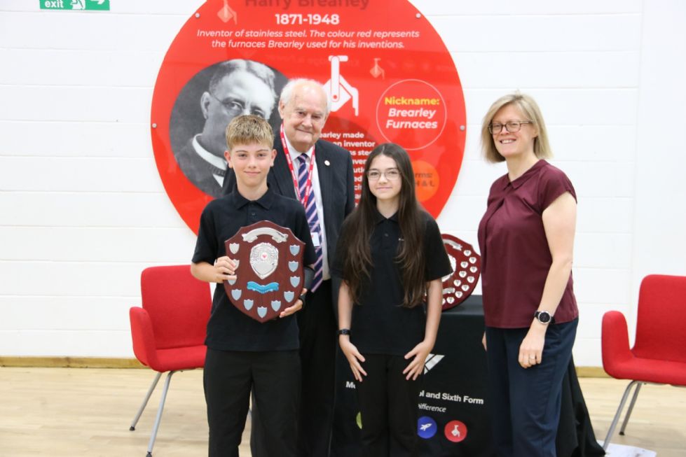 group of students presented with a House award