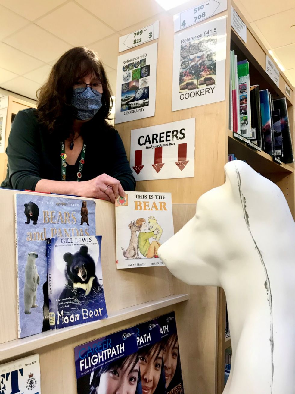 bear enjoys library