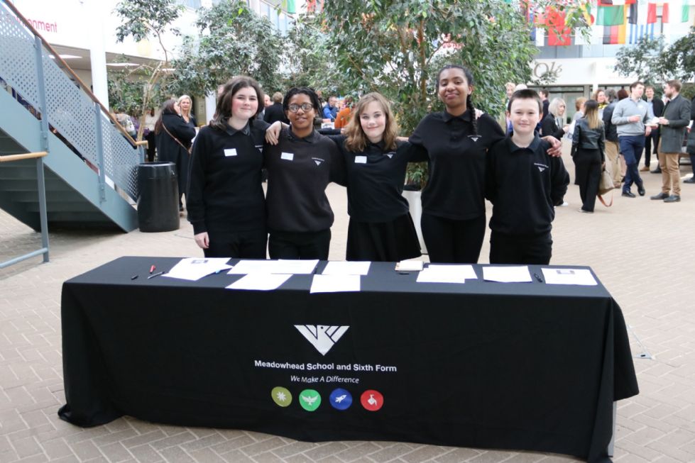 Business Forum at Meadowhead School - student helpers