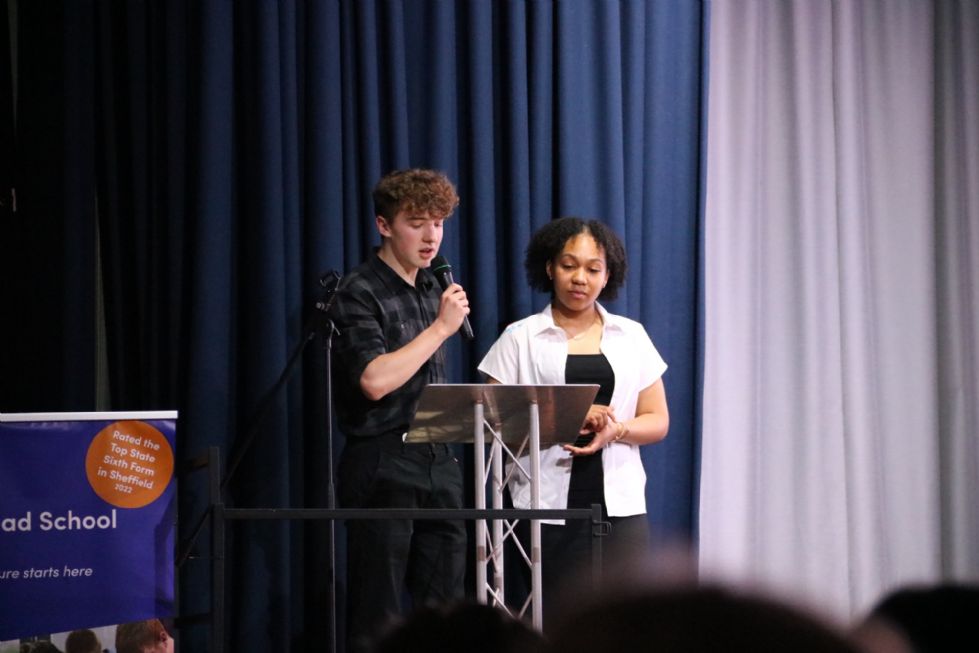 y11 formal celebration in the hall