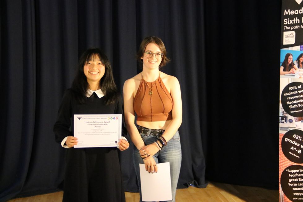 students with their make a difference awards