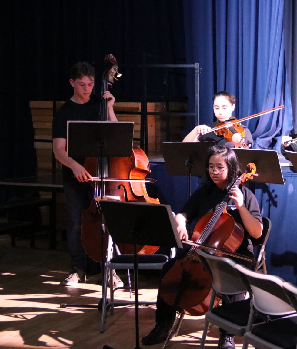 students in string band