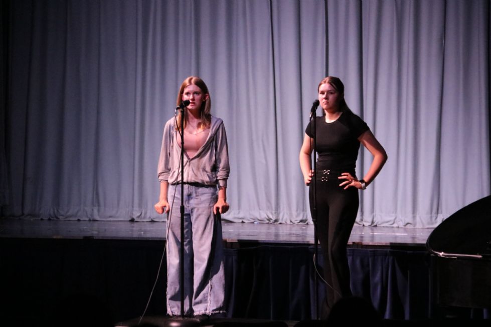 student singing at performance showcase