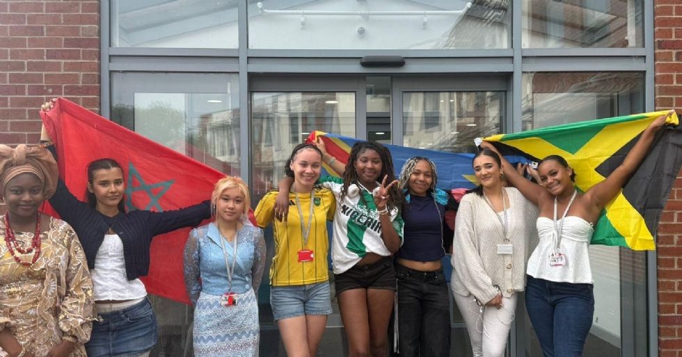 students in their cultural dress at school