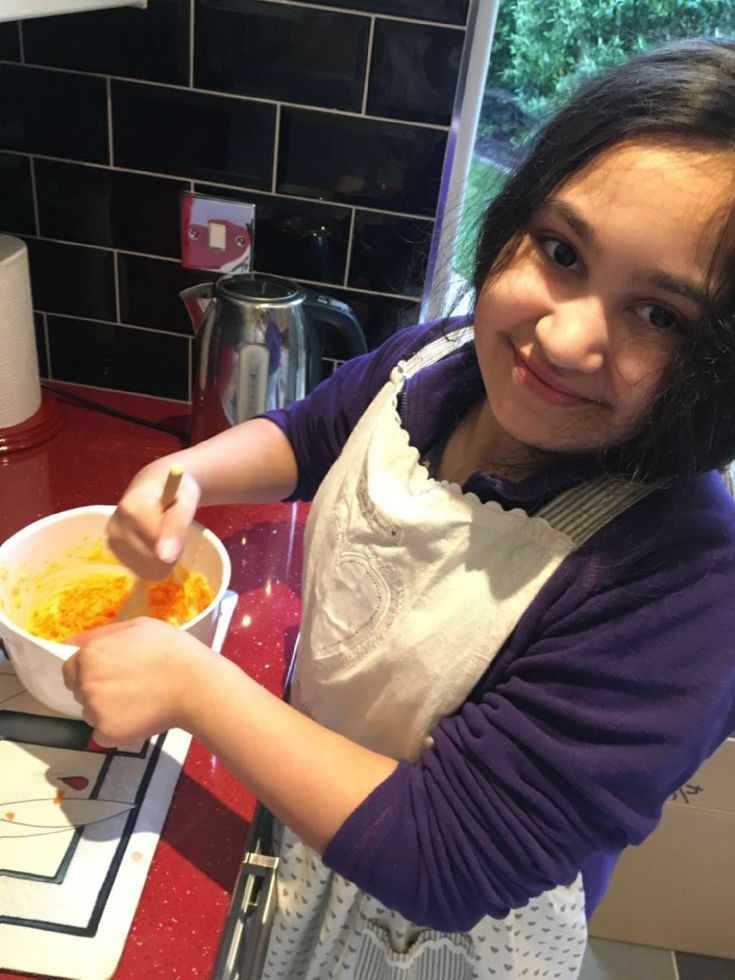 y7 student makes scones for VE Day