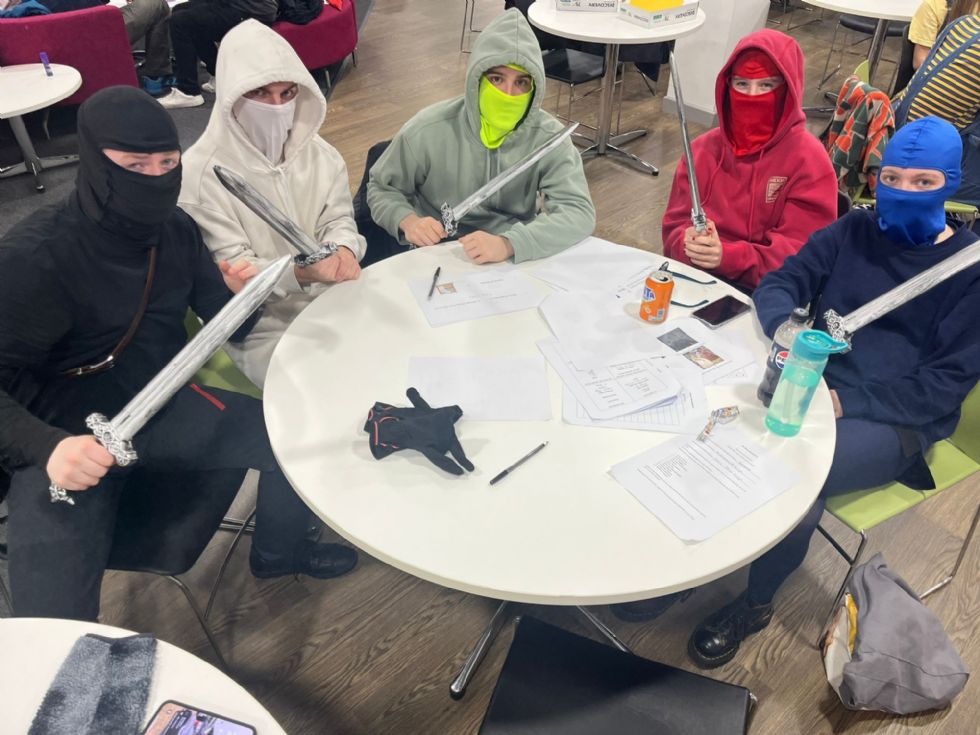 sixth form students at quiz night