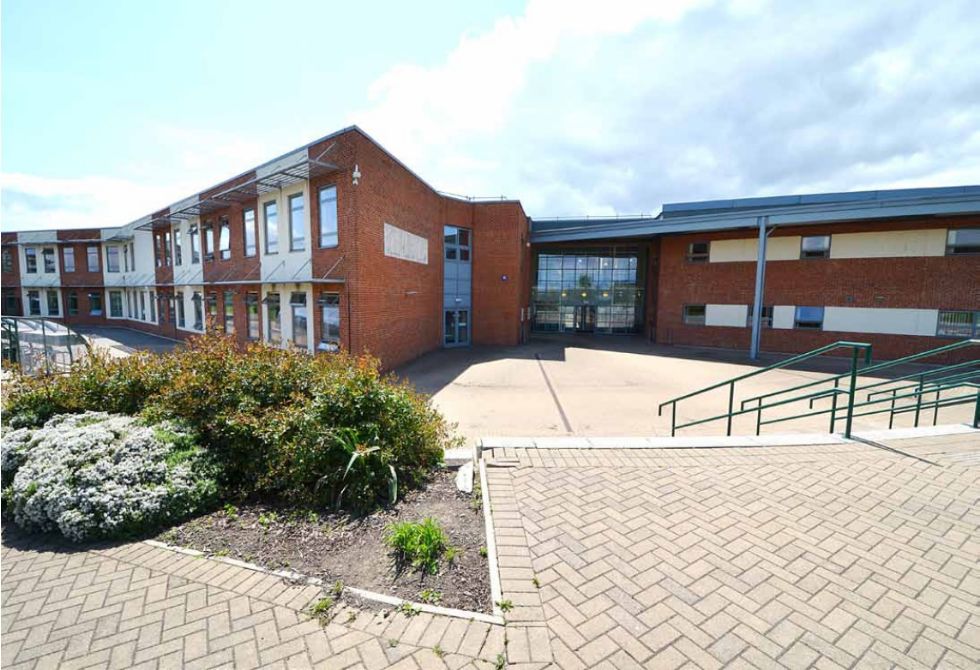front of school building