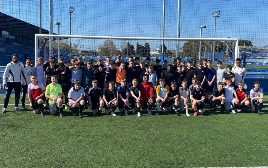 Meadowhead football team photo in Spain