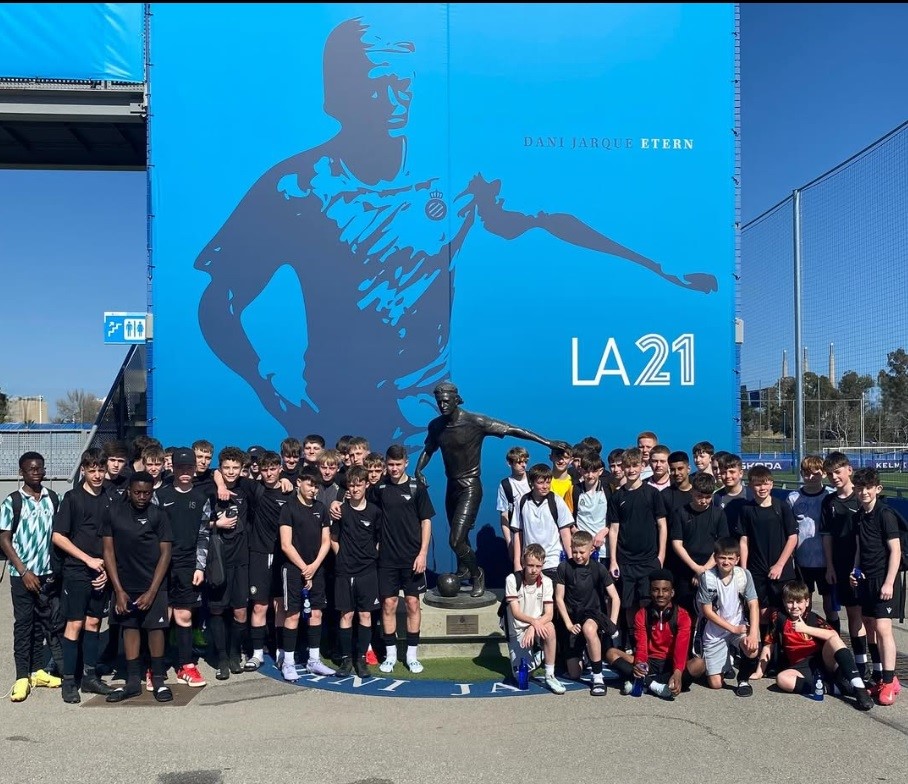 Meadowhead football team photo in Spain