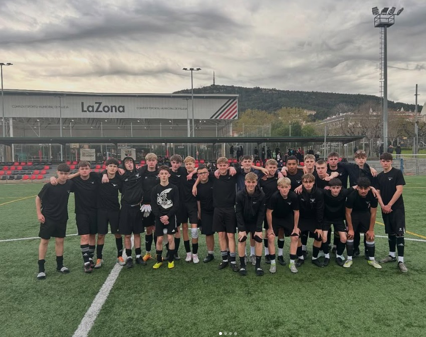 Meadowhead football team photo in Spain