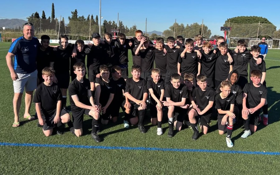 Meadowhead school football players in Spain