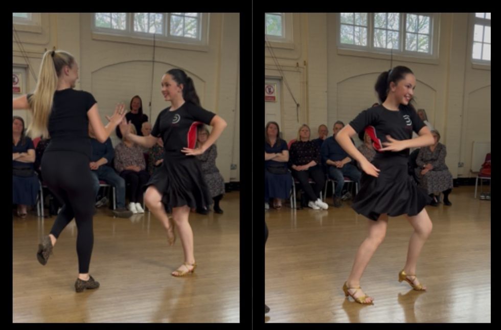 student dancing at a competition