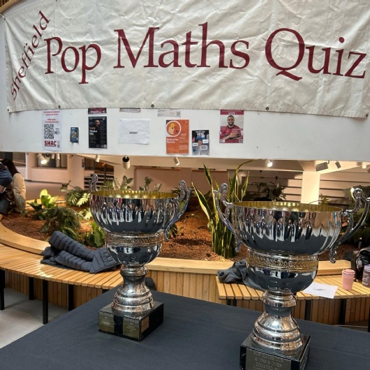 image of trophies at the pop maths quiz