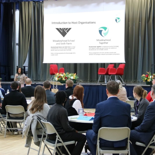 headteacher introduces the event