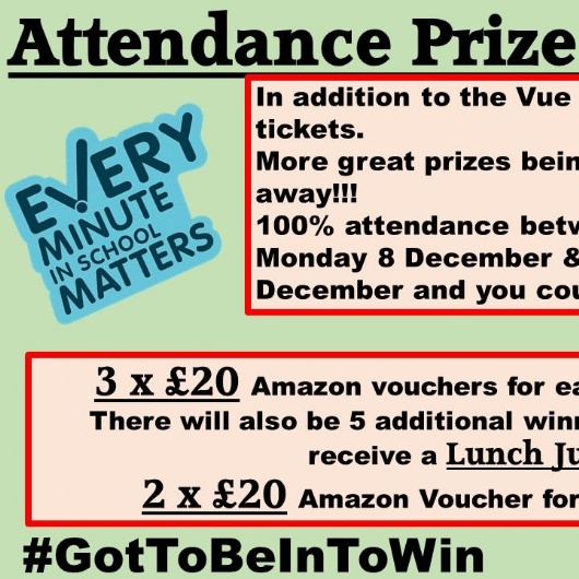poster advertising attendance prize